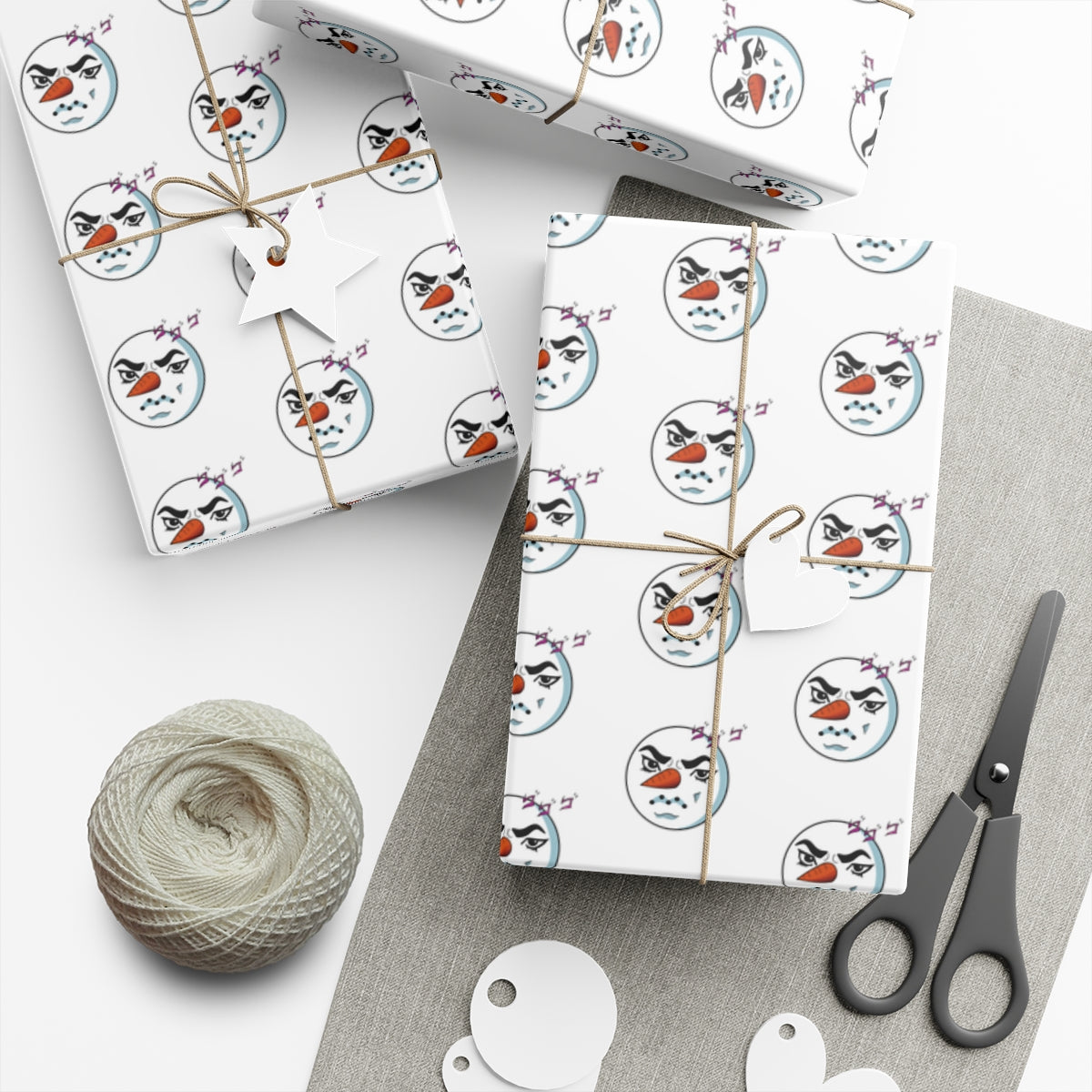 Snowman Dio Face Meme Eco Gift Wrap Papers