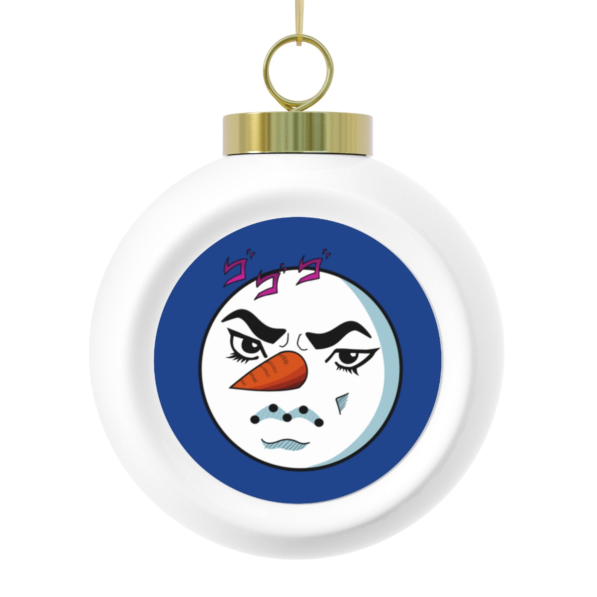 Snowman Dio Face Christmas Ball Ornament