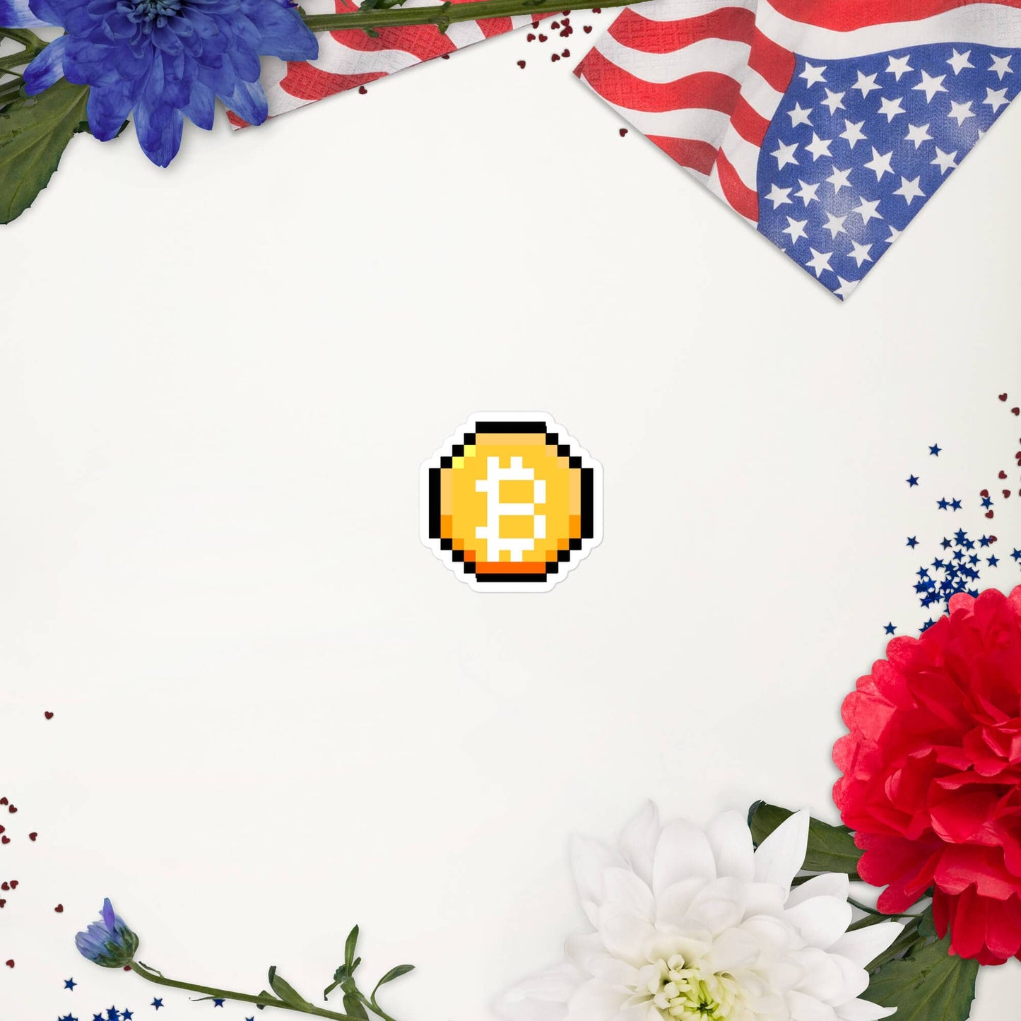 Bitcoin-Pixel-Kunst-Münzen-Aufkleber