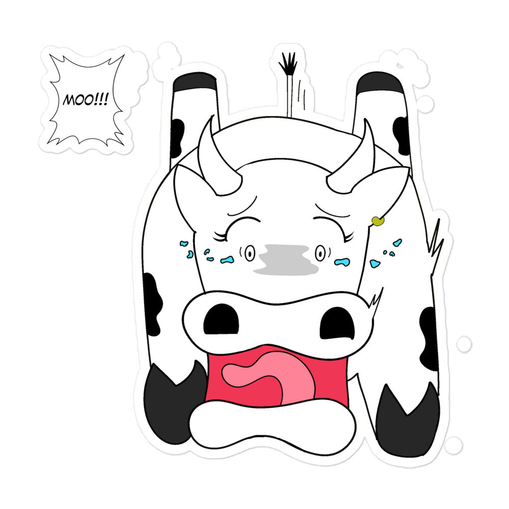 Cow Abduction UFO Anime Sticker