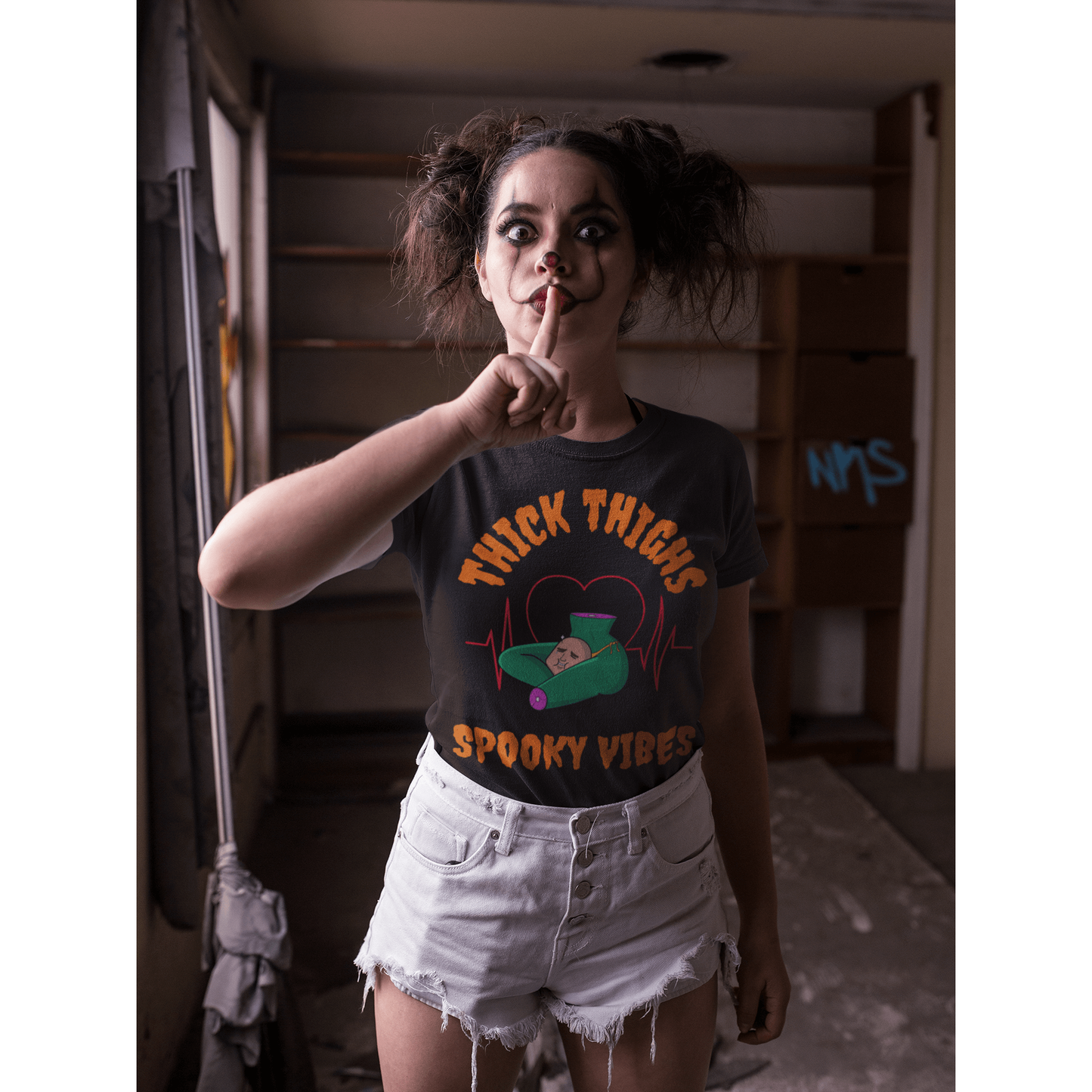Camiseta ancha para mujer Muslos gruesos Spooky Vibes