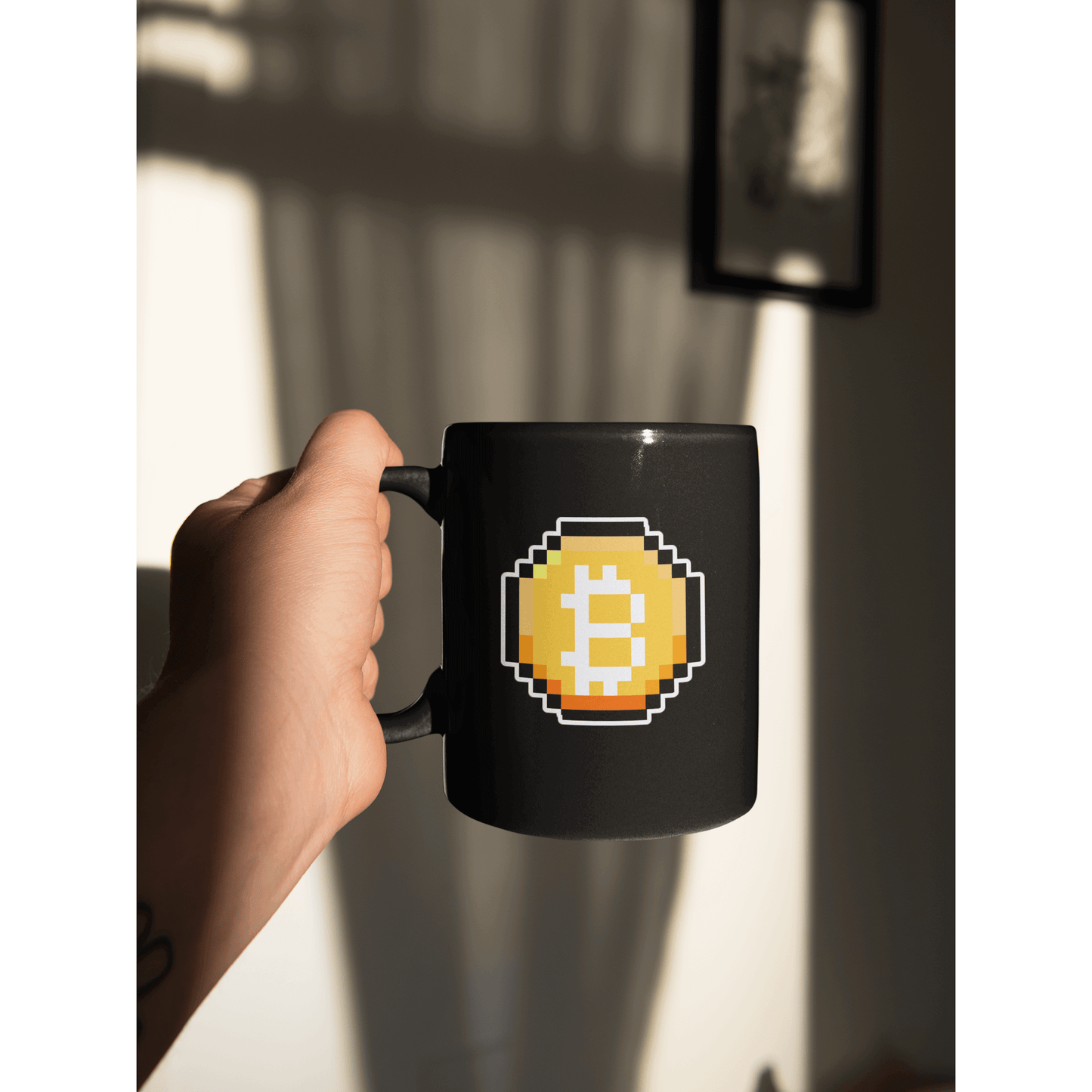 Bitcoin-Pixel-Kunst-Münzen-Aufkleber