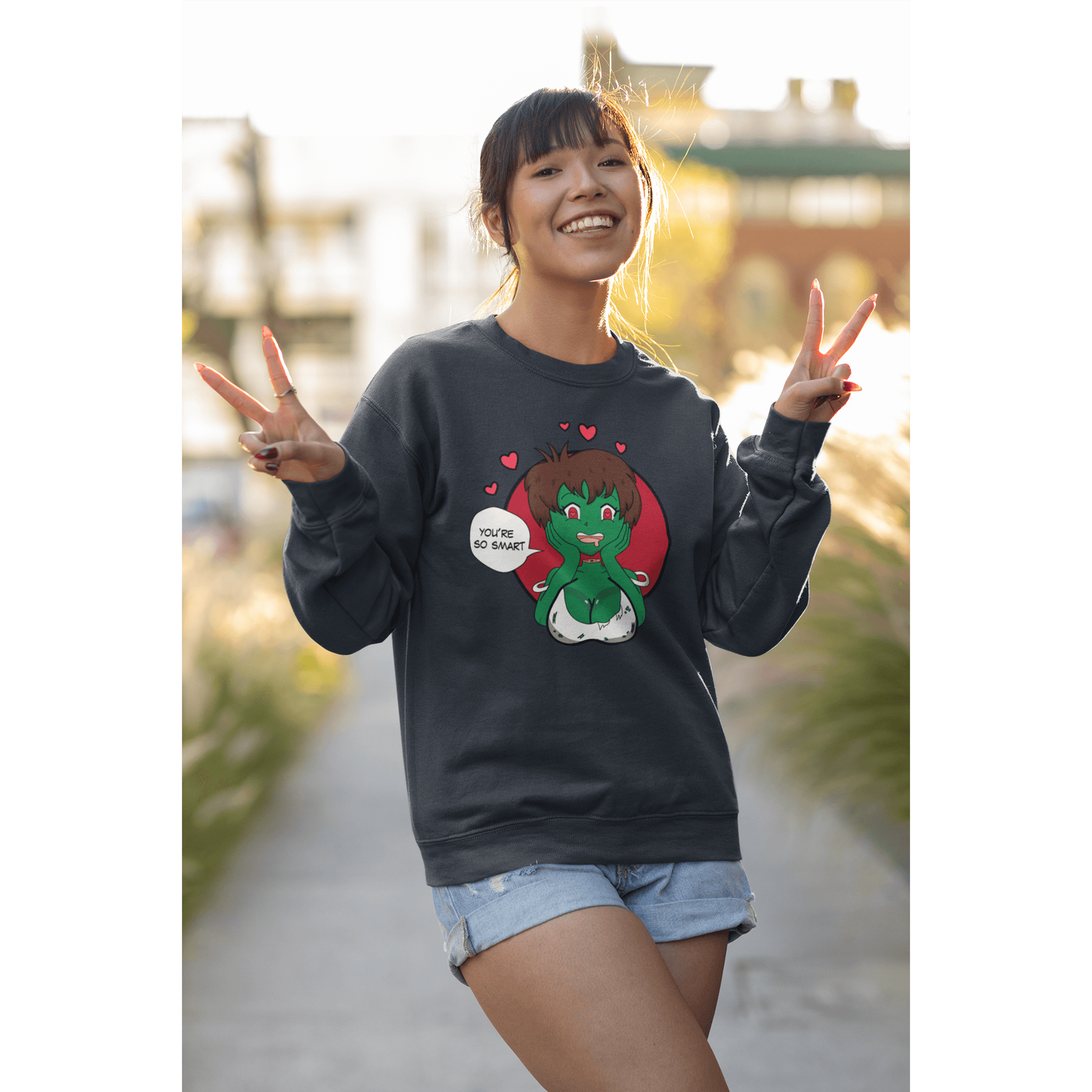 Zombie-Mädchen lieben Gehirn-Unisex-Sweatshirt